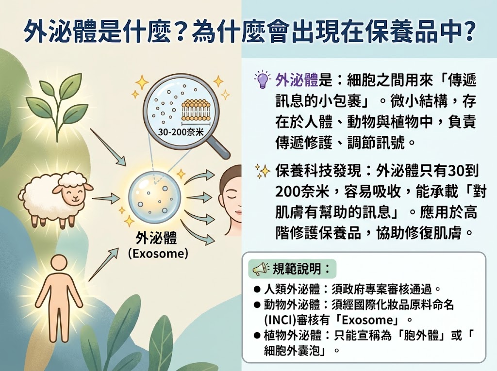 外泌體是什麼?外泌體保養品原理與規範說明圖解。